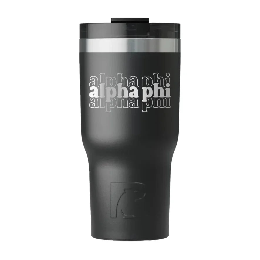 Alpha Phi RTIC Essential Ceramic Lined Tumbler - Stacked Letters