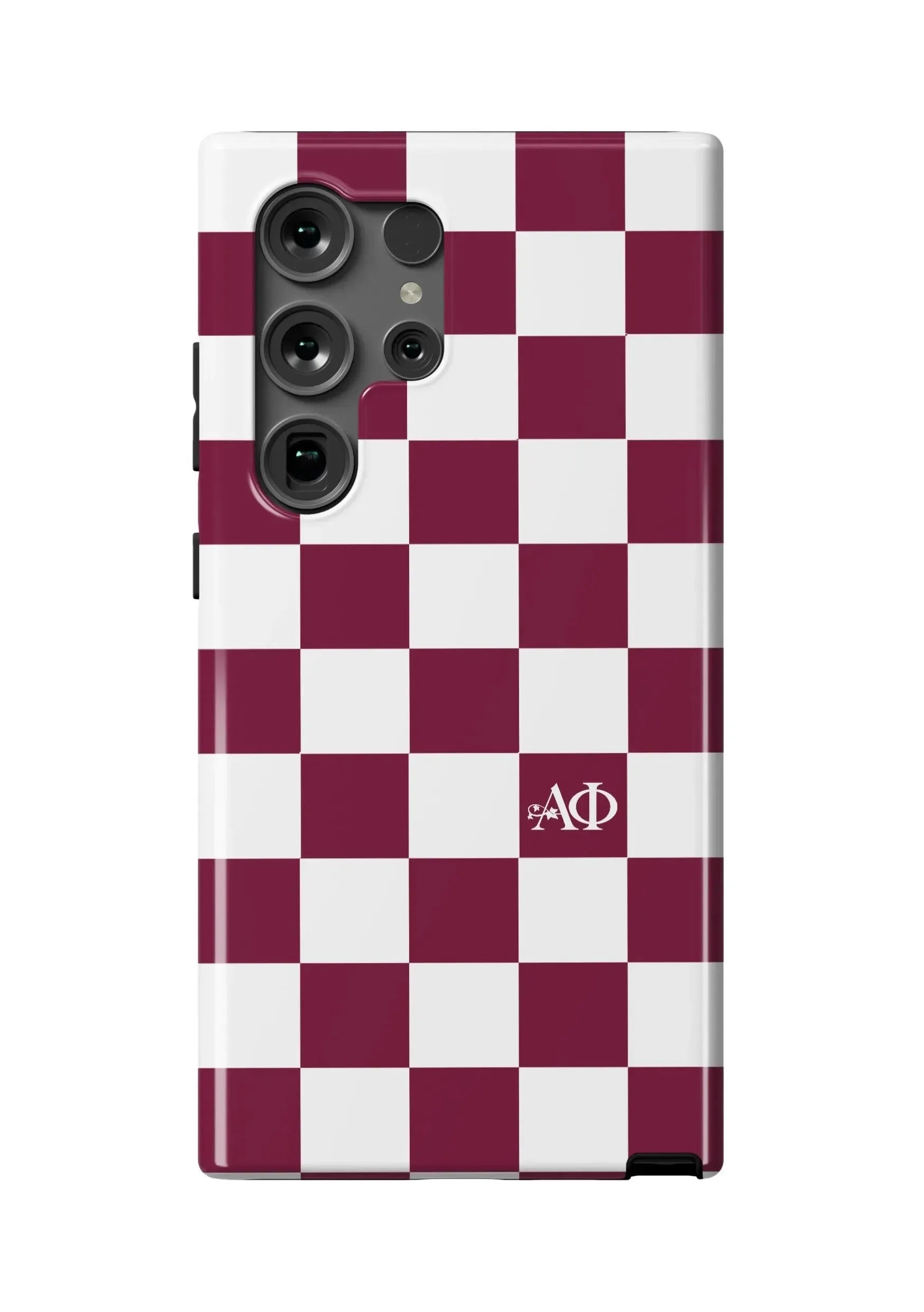 Alpha Phi Samsung Galaxy Mobile Phone Case - Bordeaux Check