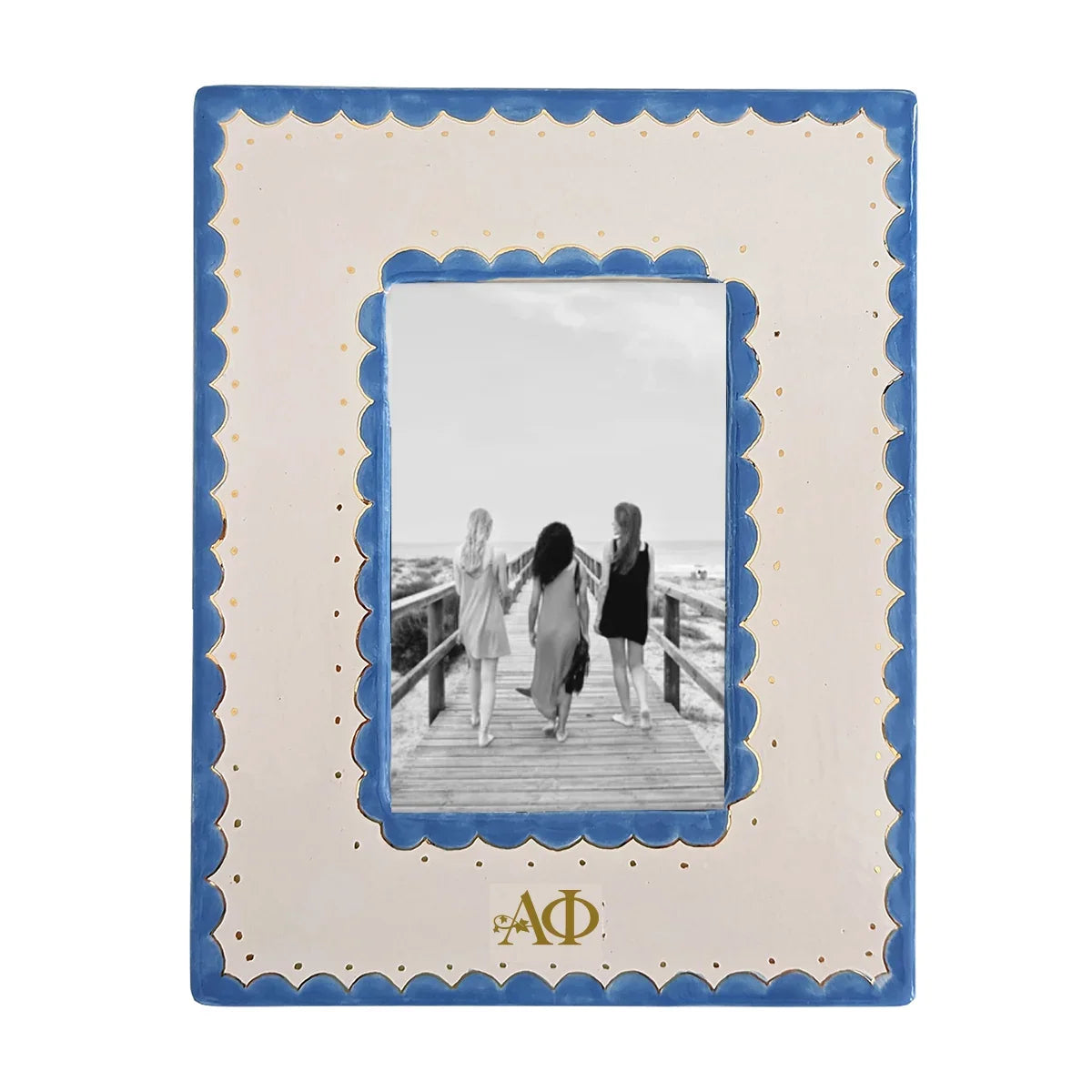 Alpha Phi Scallop Photo Frame | Big Little Gift | Sister Keepsake