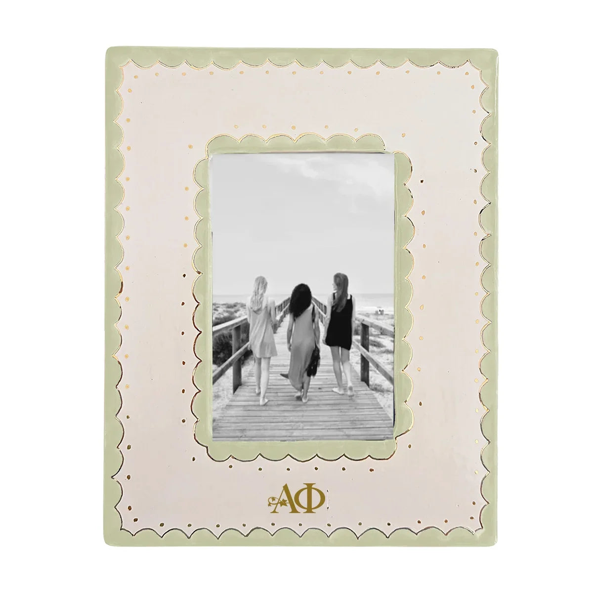 Alpha Phi Scallop Photo Frame | Big Little Gift | Sister Keepsake
