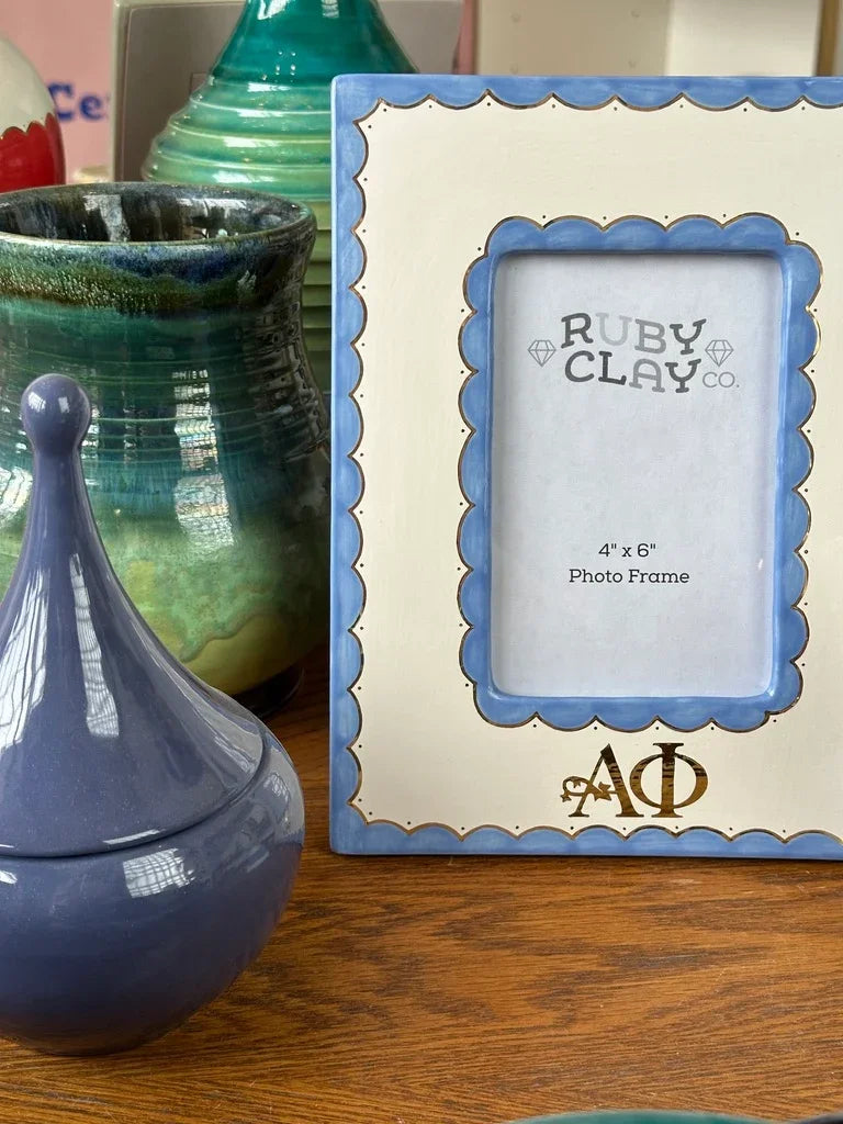Alpha Phi Scallop Monogrammed Photo Frame