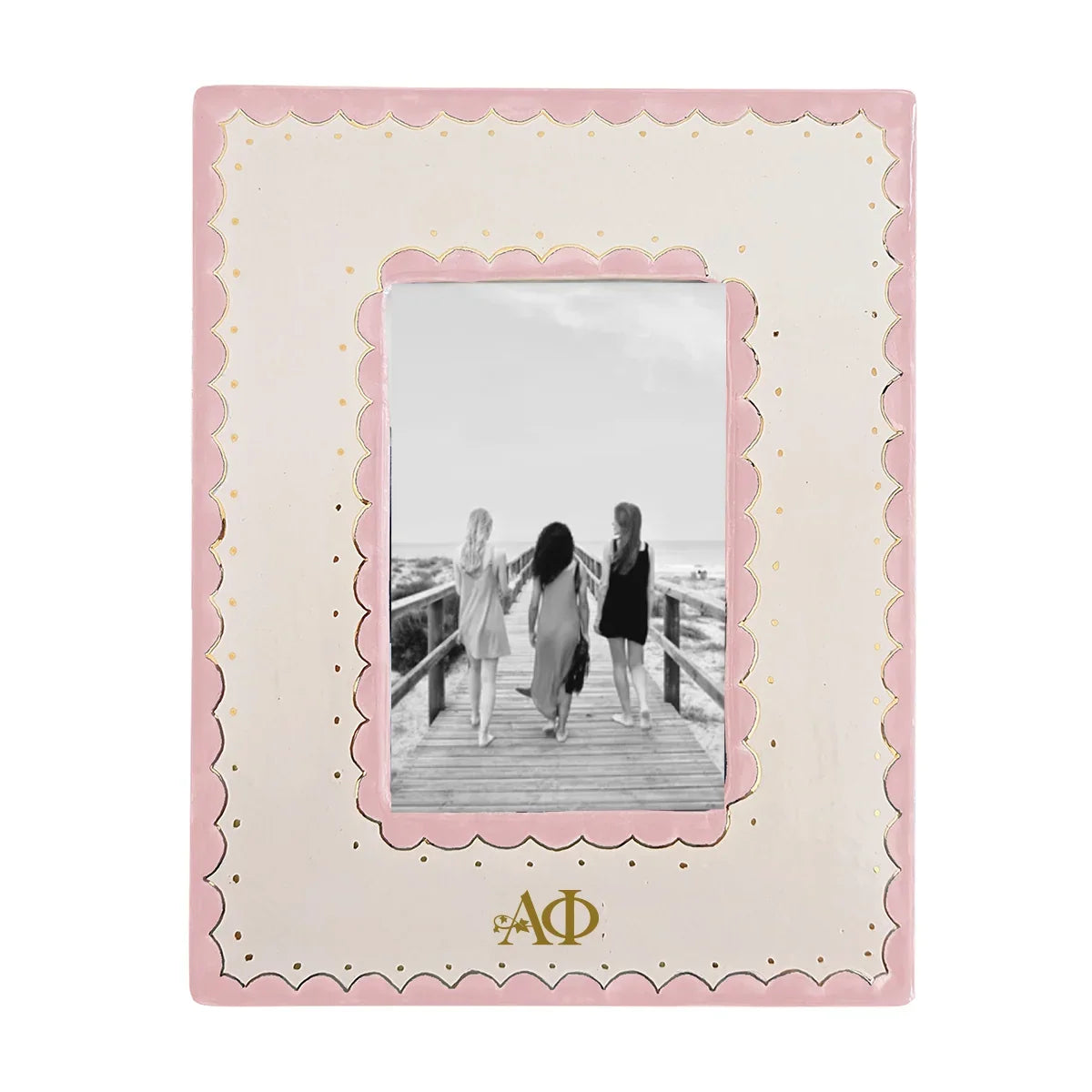 Alpha Phi Scallop Photo Frame | Big Little Gift | Sister Keepsake