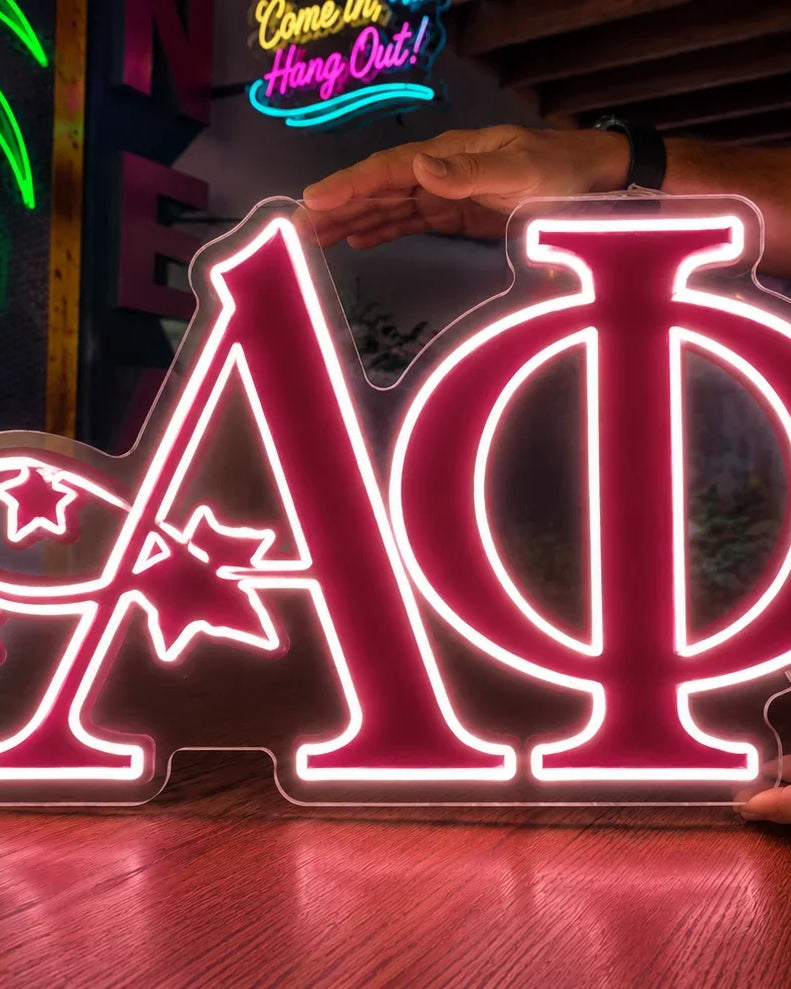 Alpha Phi UV LED Neon Sign w/ Dimmer | APhi Dorm Wall Art