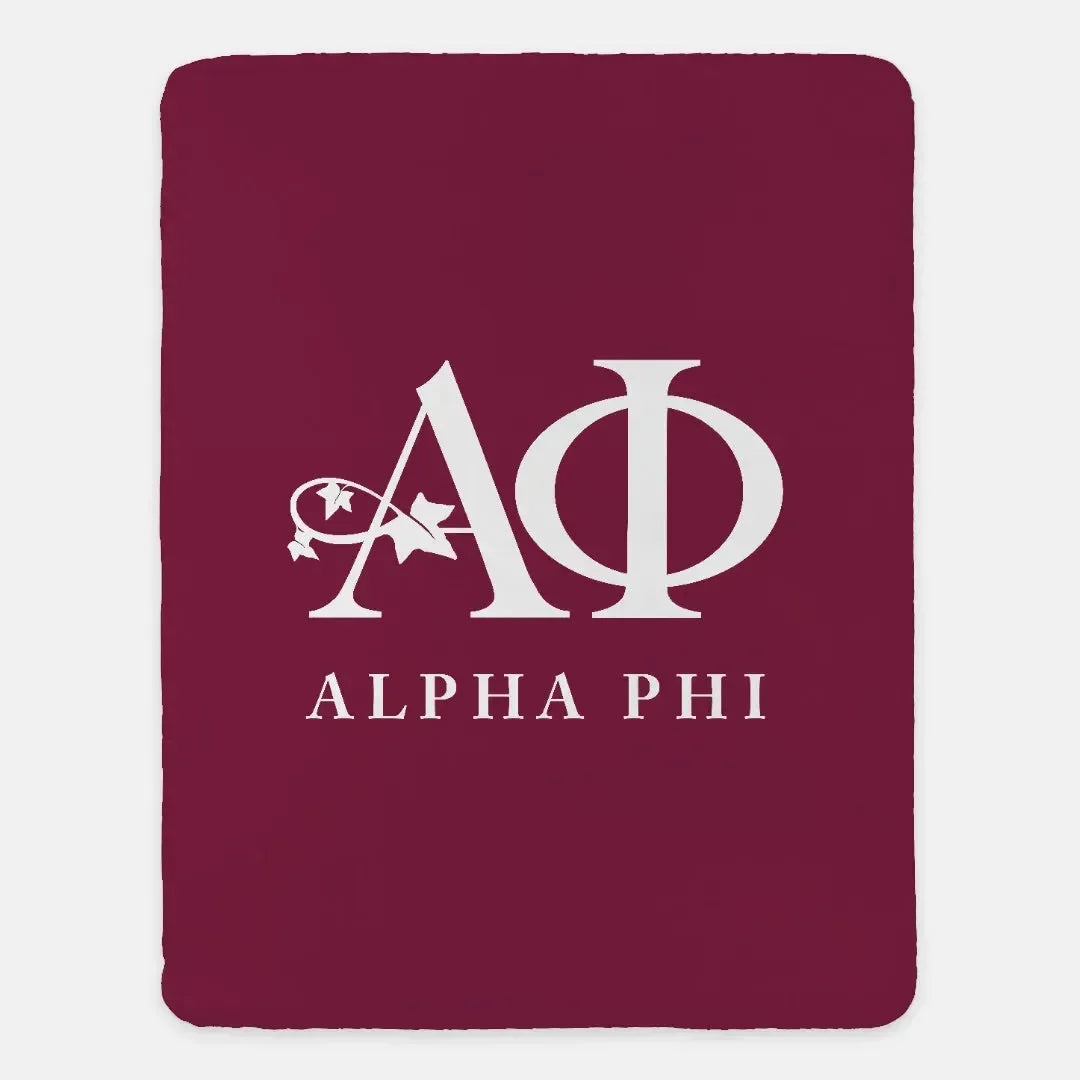 Alpha Phi XL 60x80 Traditional Blanket Bordeaux Throw Blankets