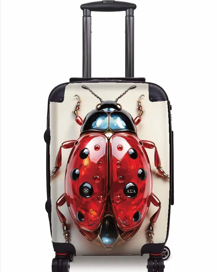 Alpha Sigma Alpha Carry-on Suitcase - Jeweled Ladybug Suitcases