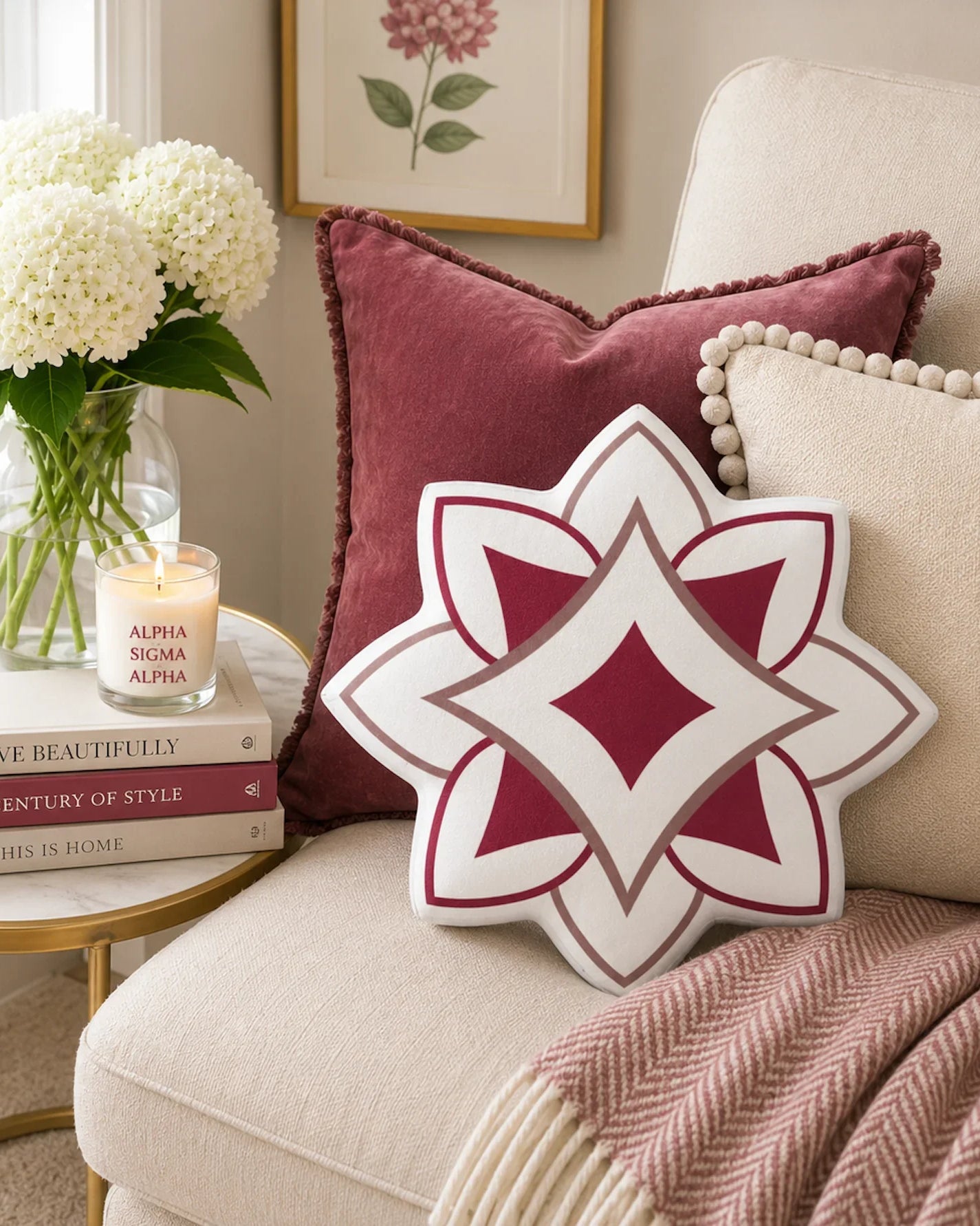Alpha Sigma Alpha Logomark Custom-Shape Throw Pillow