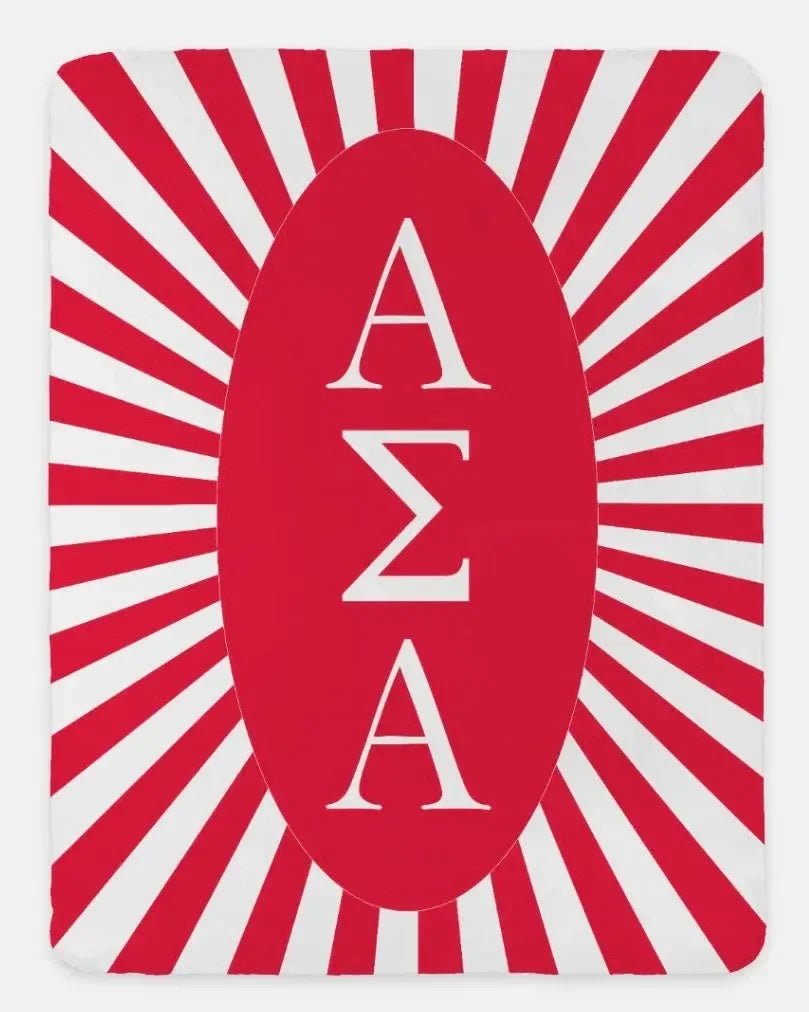 Alpha Sigma Alpha Starburst XL 60x80 Sherpa Throw Blanket Ruby Throw Blankets