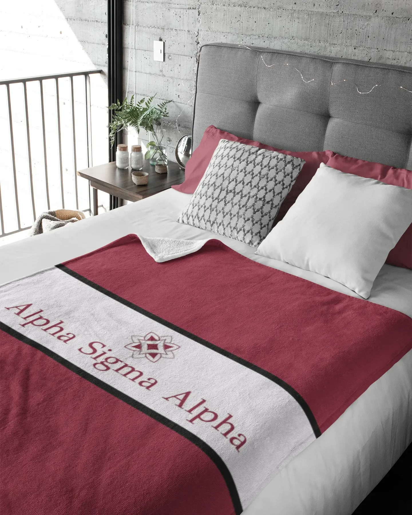 Alpha Sigma Alpha XL 60x80 Sherpa Throw Blanket Throw Blankets