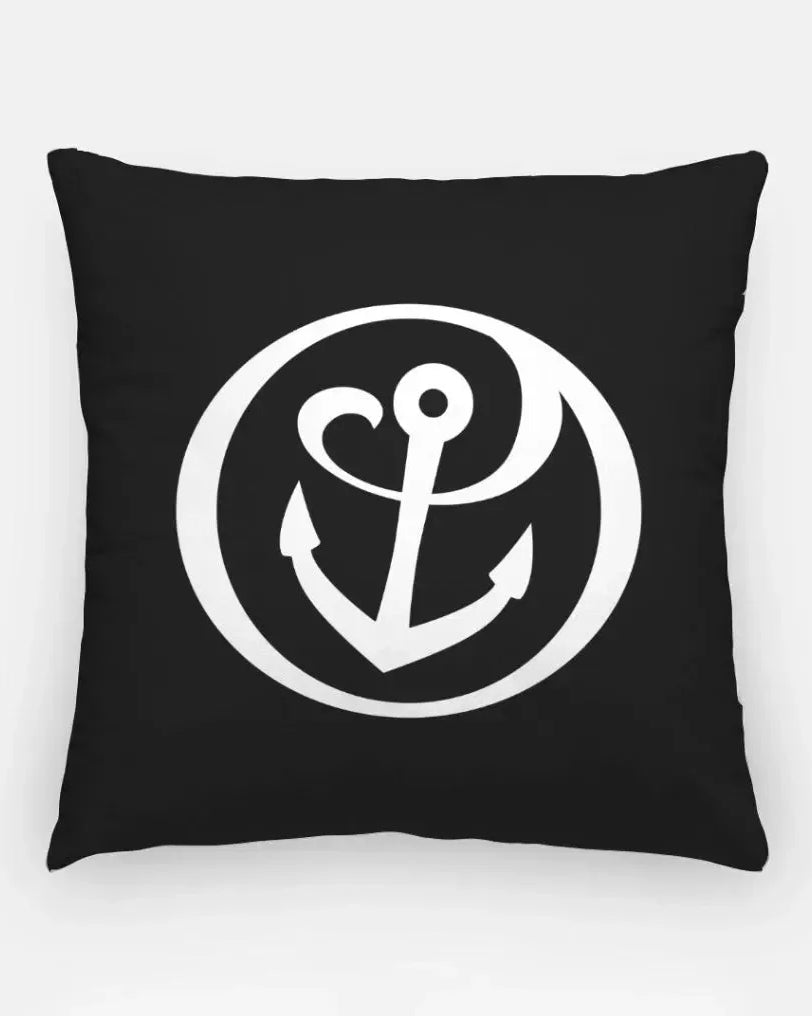 Alpha Sigma Tau 18" Throw Pillow Cover - Anchor Mark Black Pillow Covers