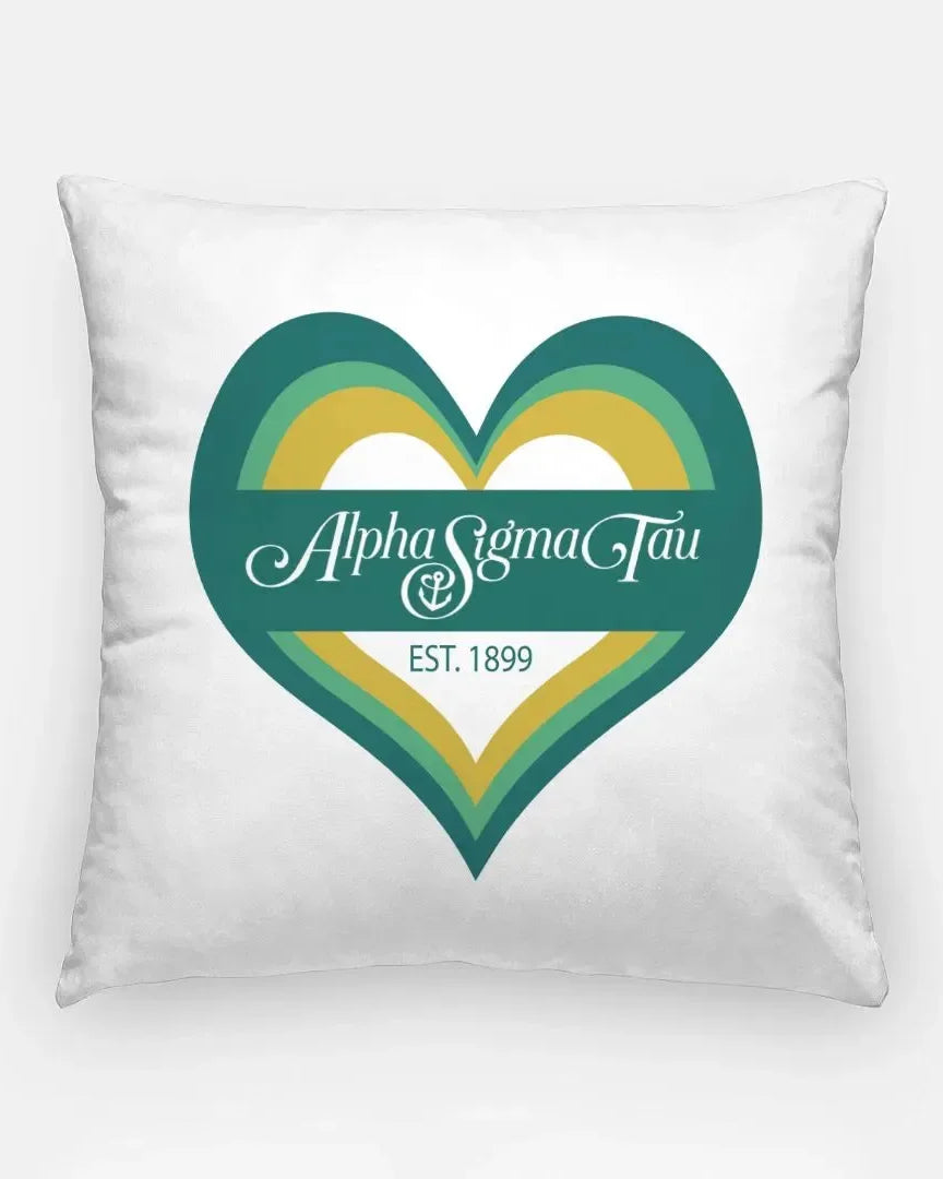 Alpha Sigma Tau 18" Throw Pillow Cover - Heart