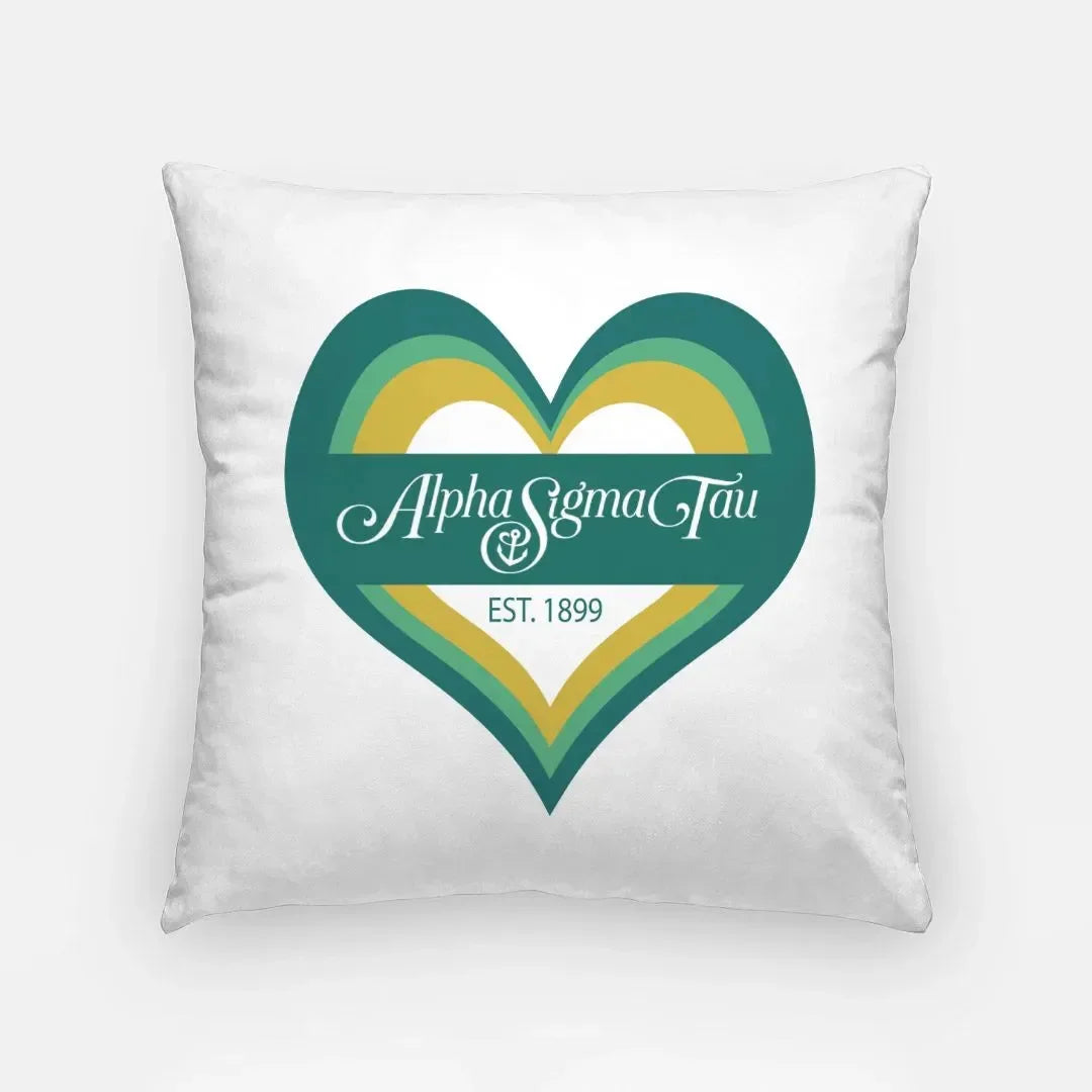 Alpha Sigma Tau 18" Throw Pillow Cover - Heart