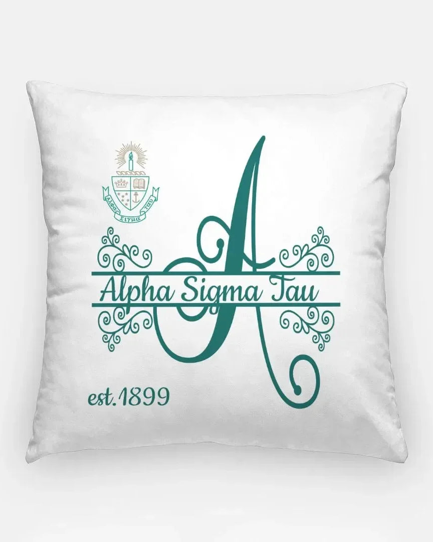 Alpha Sigma Tau 18" Throw Pillow Cover - Monogram