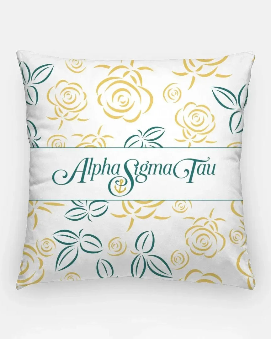 Alpha Sigma Tau 18" Throw Pillow Cover - Rose Sketch