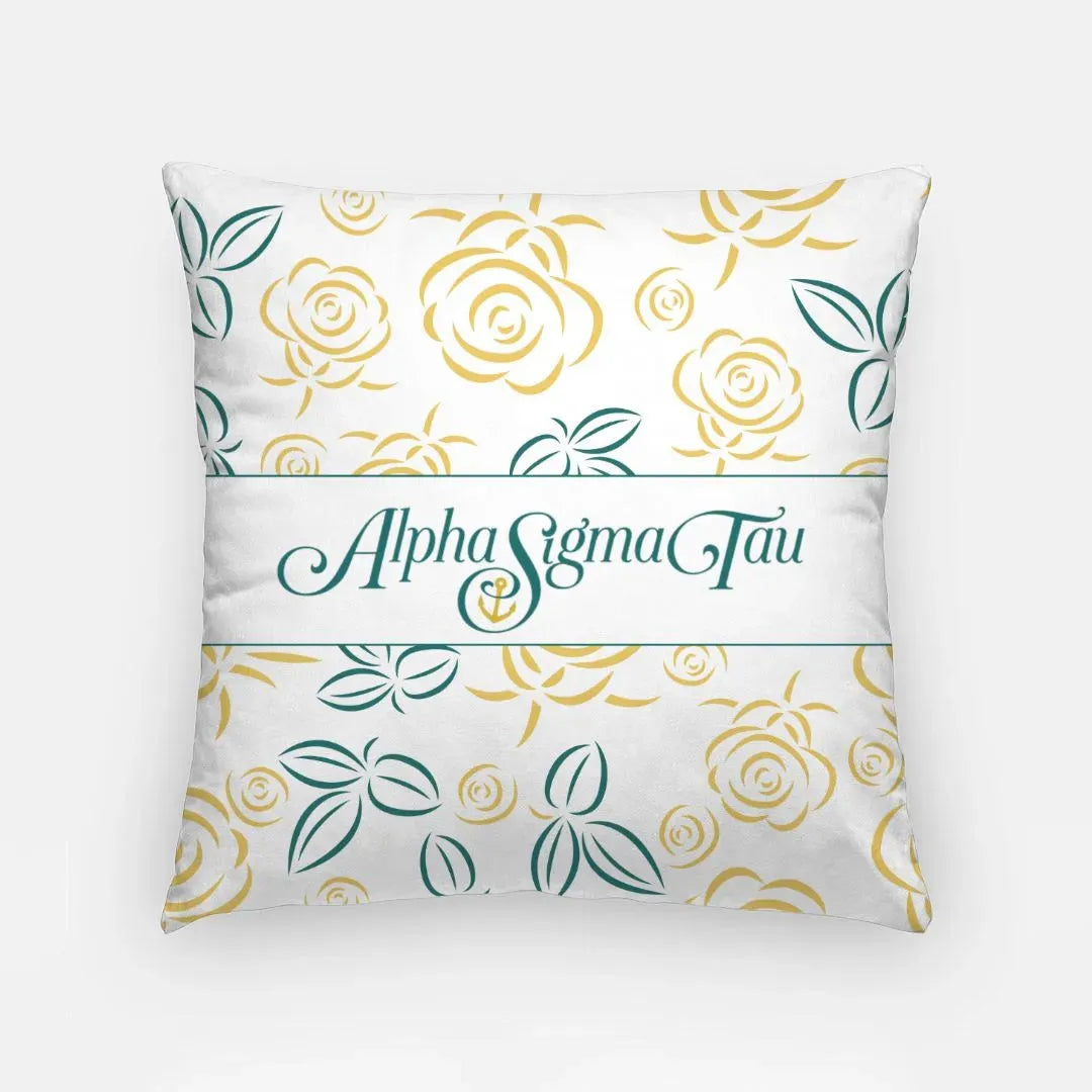 Alpha Sigma Tau 18" Throw Pillow Cover - Rose Sketch