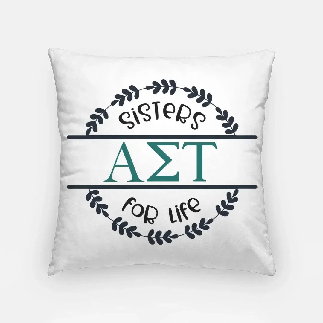 Alpha Sigma Tau 18" Throw Pillow Cover - Sisters for Life