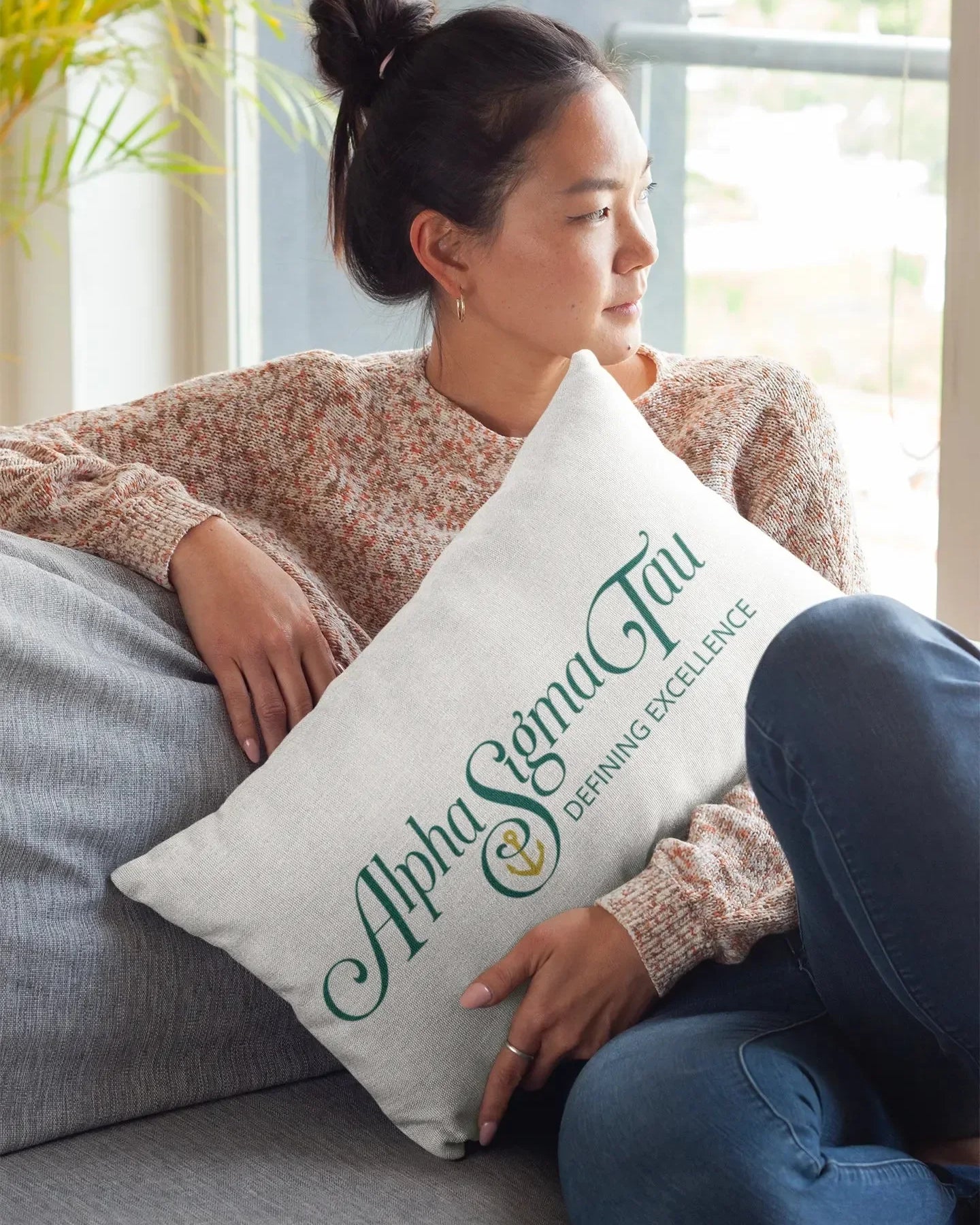 Alpha Sigma Tau Lumbar Pillow Traditional