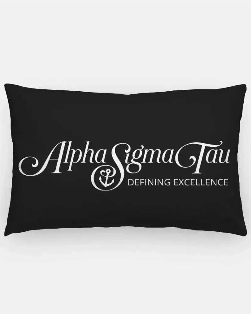 Alpha Sigma Tau Lumbar Pillow Cover - Traditional Black Pillow Covers