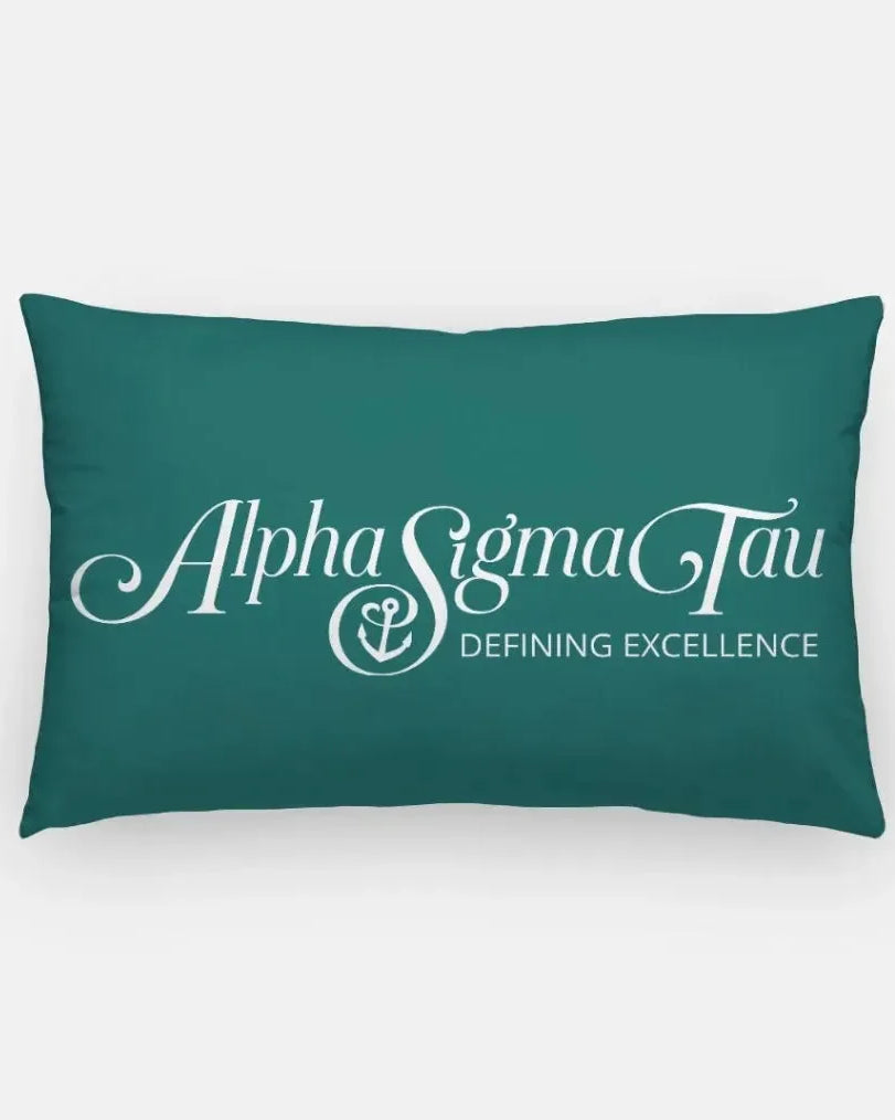 Alpha Sigma Tau Lumbar Pillow Cover - Traditional Emerald Pillow Covers