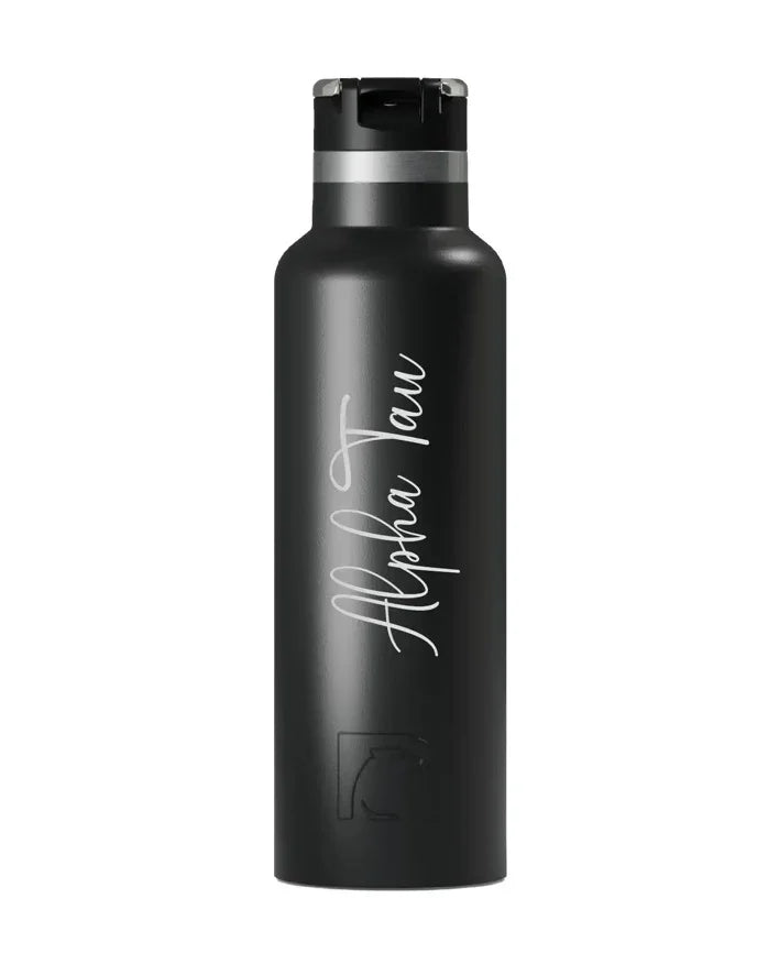 Alpha Sigma Tau RTIC 20 oz Ceramic Lined Water Bottle Tumbler - Script