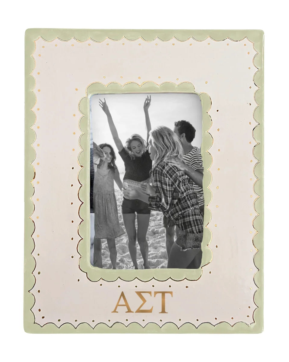 Alpha Sigma Tau Scallop Monogrammed Picture Frame