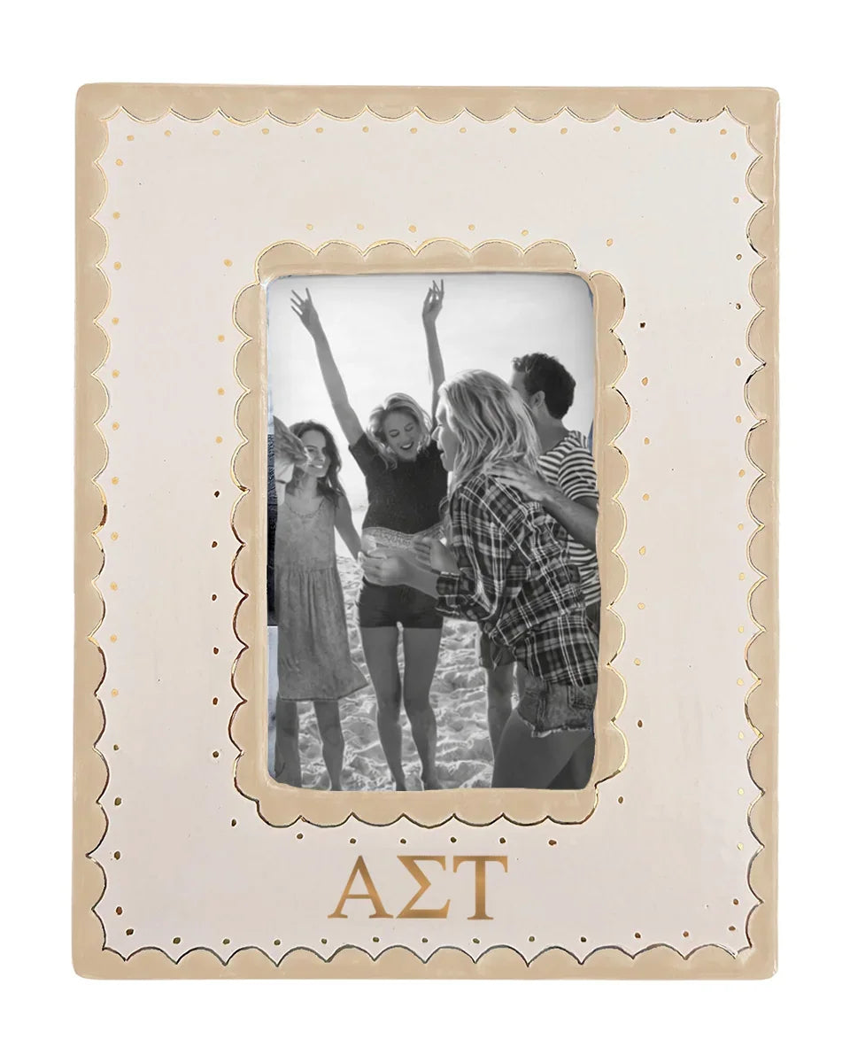 Alpha Sigma Tau Scallop Monogrammed Picture Frame