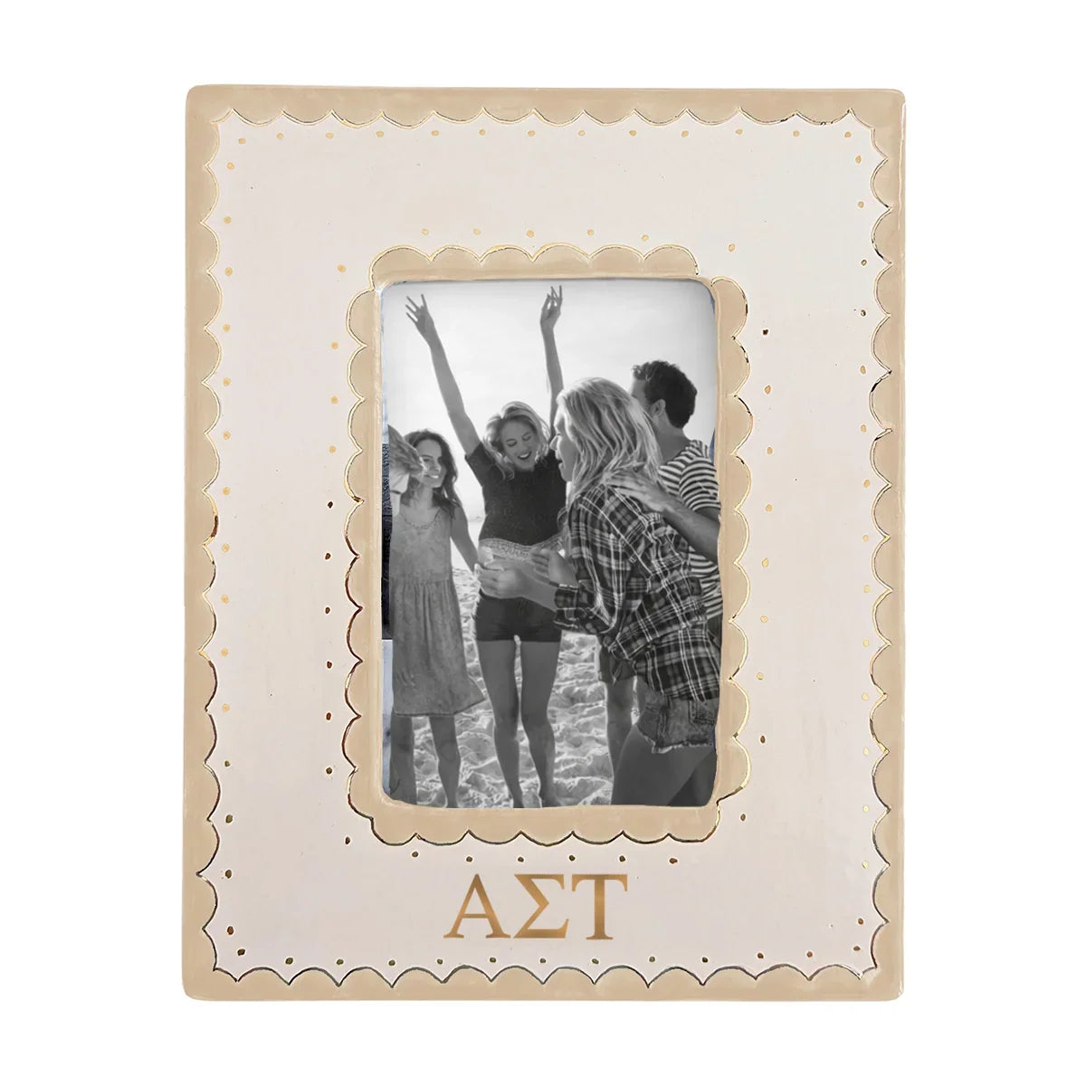 Alpha Sigma Tau Scallop Monogrammed Picture Frame