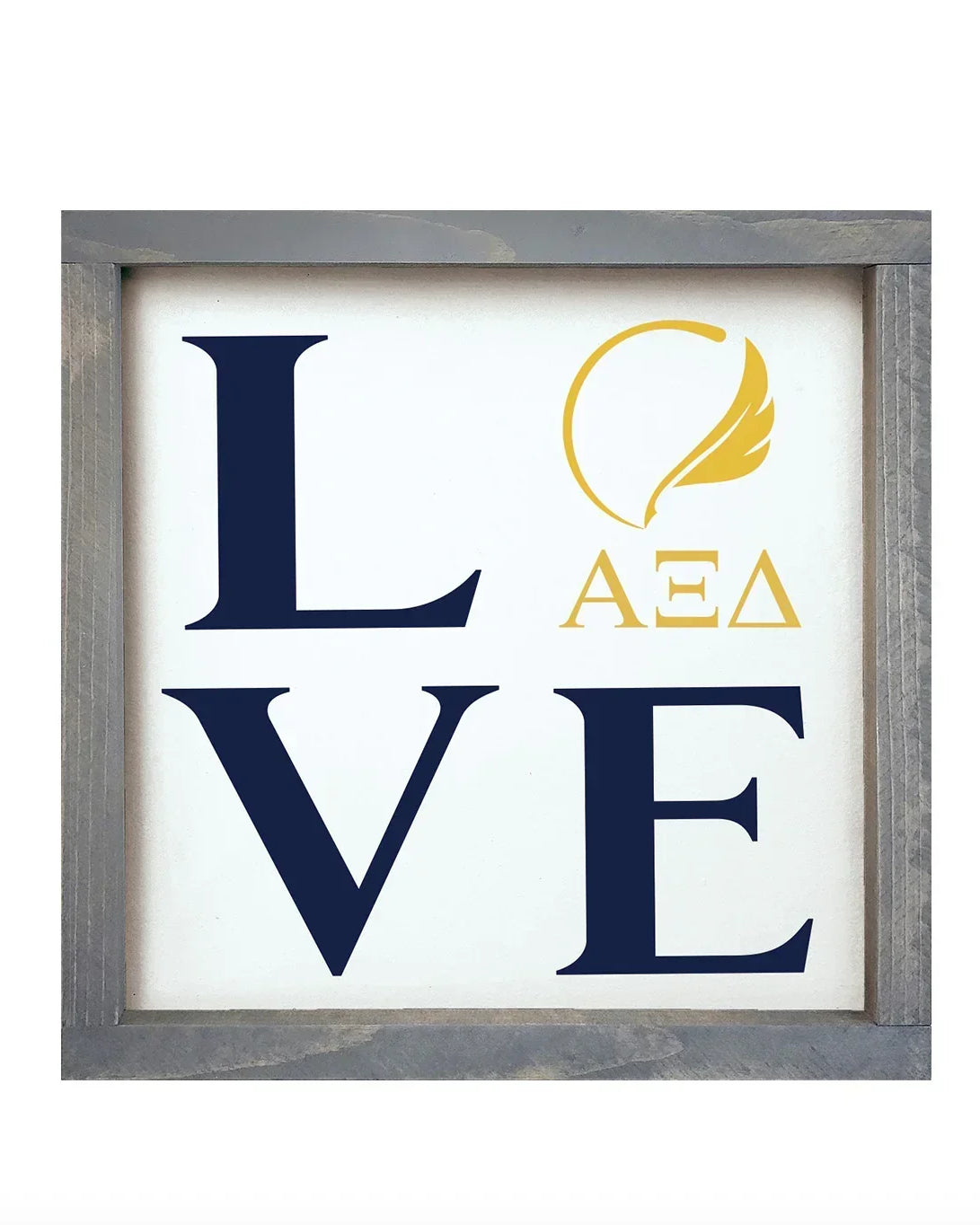 Alpha Xi Delta "LOVE" Wood Framed Sign - 12"x12" | AXiD Gifts