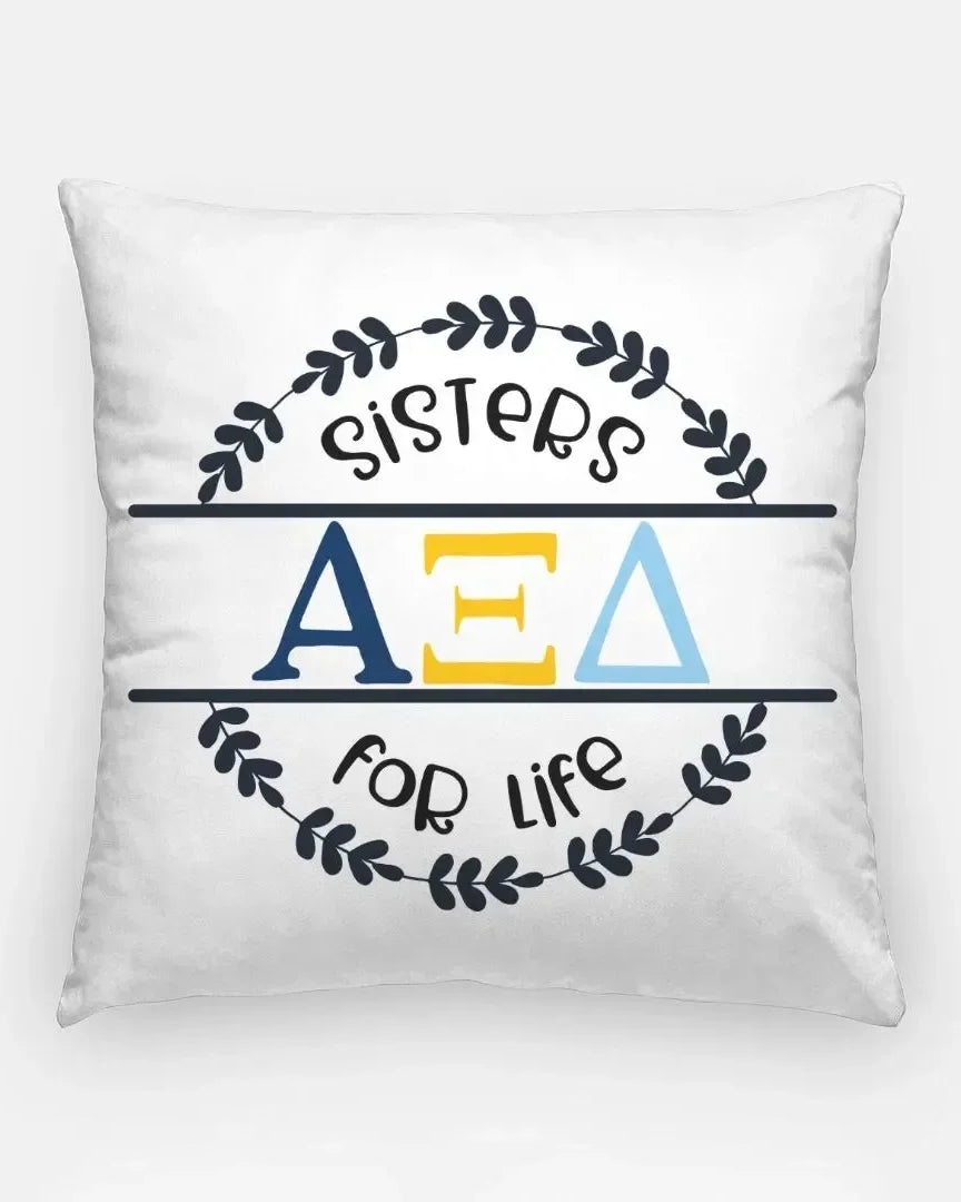 Alpha Xi Delta 18" Throw Pillow Cover - Sisters For Life Pillow Covers