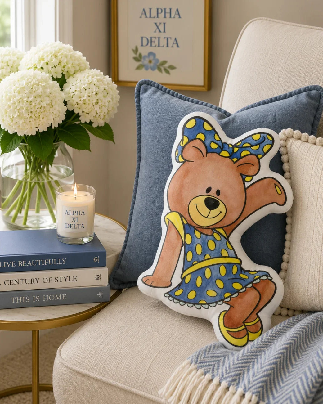 Alpha Xi Delta Bexti Custom-Shape Throw Pillow | AXiD Gifts