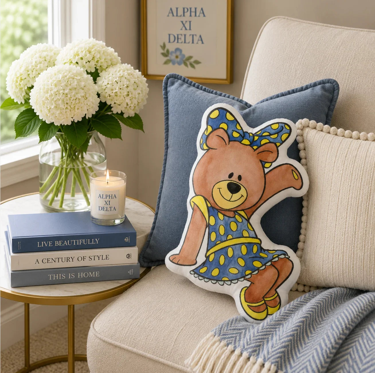 Alpha Xi Delta Bexti Custom-Shape Throw Pillow | AXiD Gifts