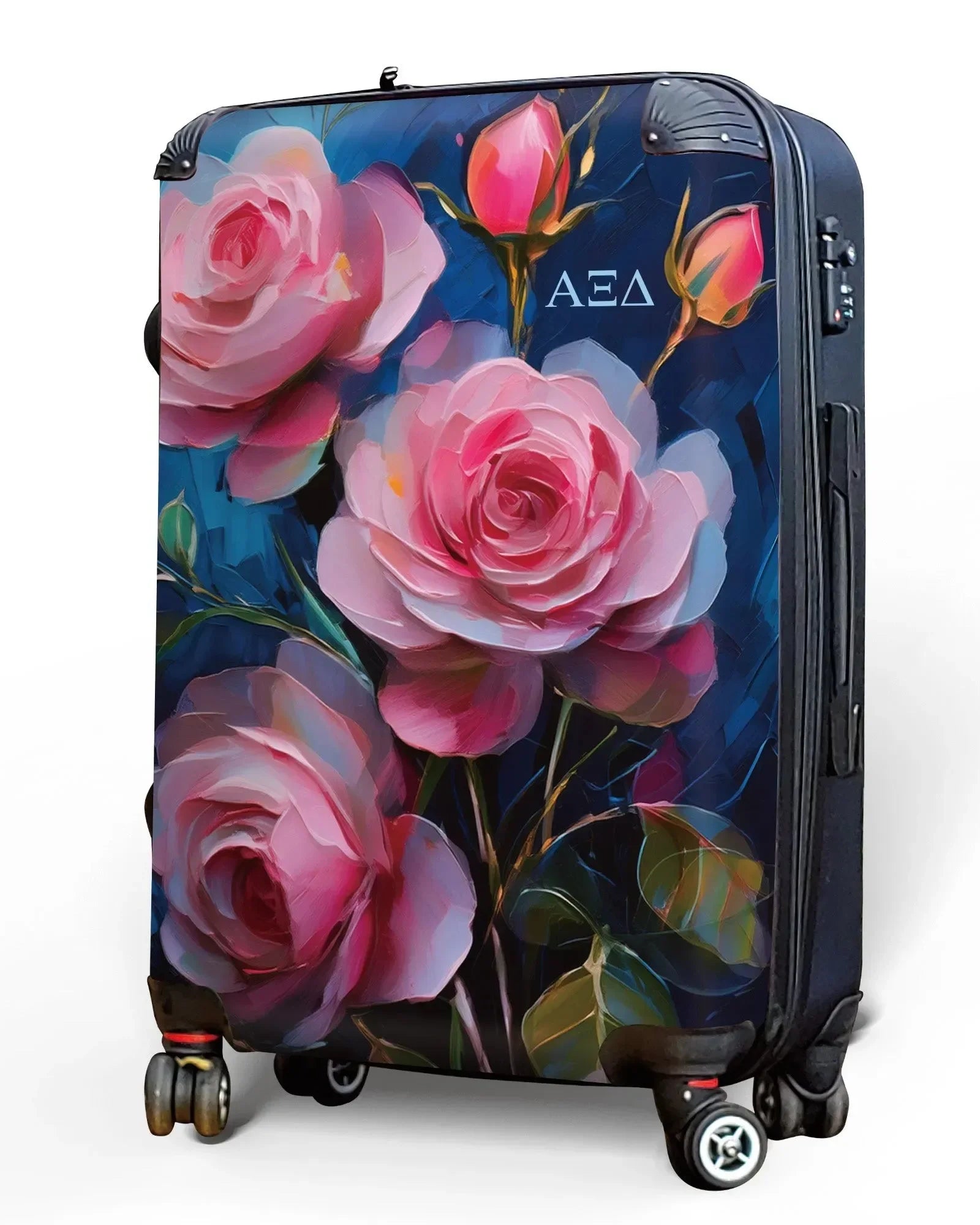 Alpha Xi Delta Carry-on Suitcase - Bold Pink Roses Suitcases
