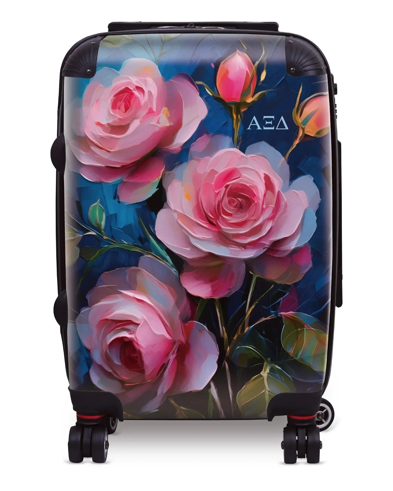 Alpha Xi Delta Carry-on Suitcase - Bold Pink Roses Suitcases