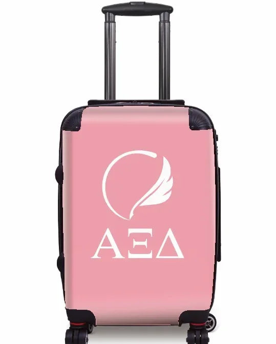 Alpha Xi Delta Carry-on Suitcase Greek Letters Quill Pink