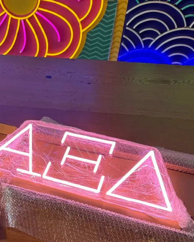 Alpha Xi Delta Greek Letters LED Neon Sign w/ Dimmer Neon Signs