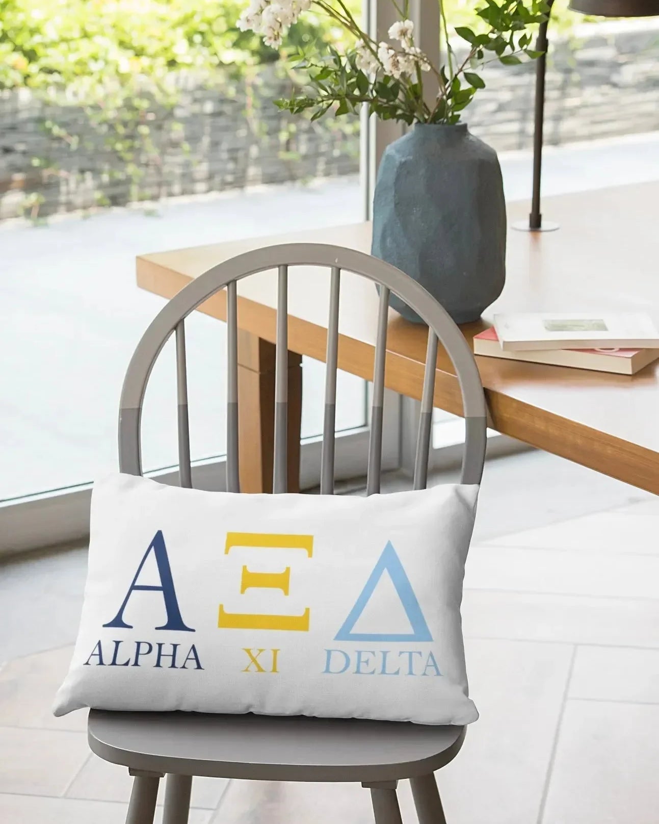 Alpha Xi Delta - Modern Greek Letters Lumber Throw Pillow Cover Pillow