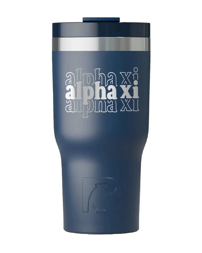 Alpha Xi Delta RTIC 20 oz Essential Ceramic Lined Tumbler - Stacked Letters