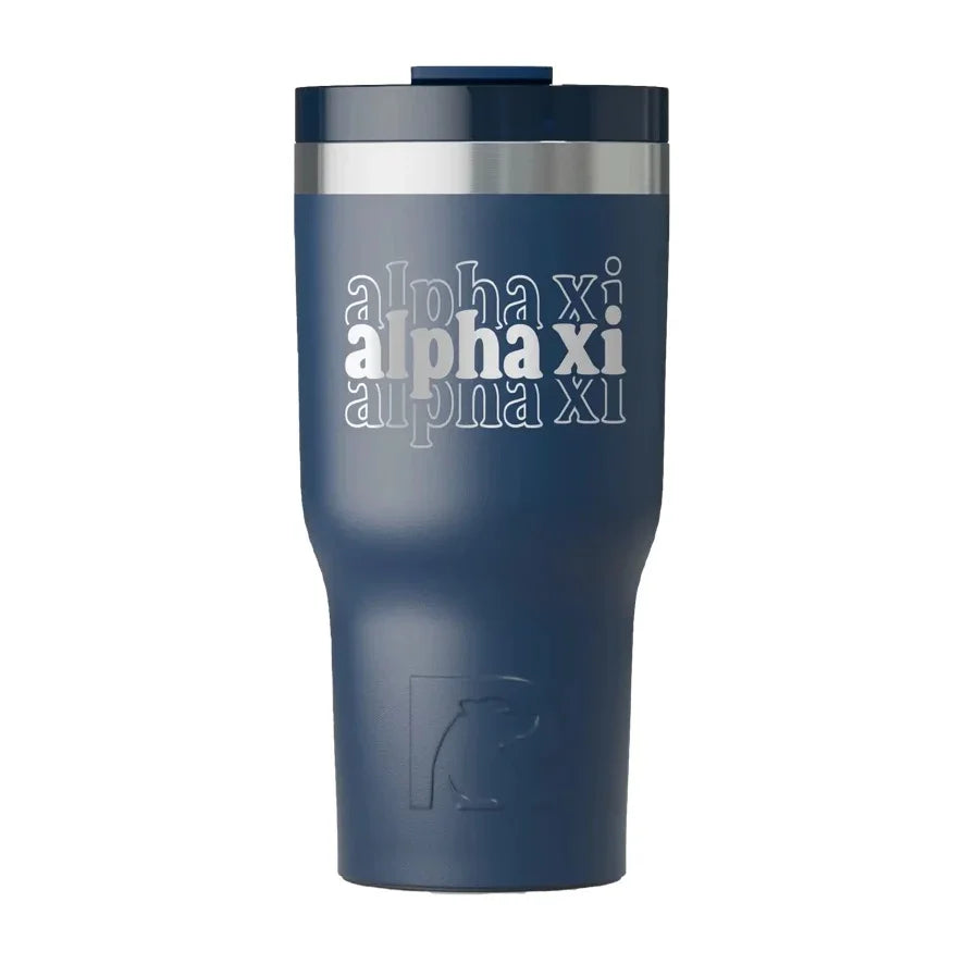 Alpha Xi Delta RTIC 20 oz Essential Ceramic Lined Tumbler - Stacked Letters