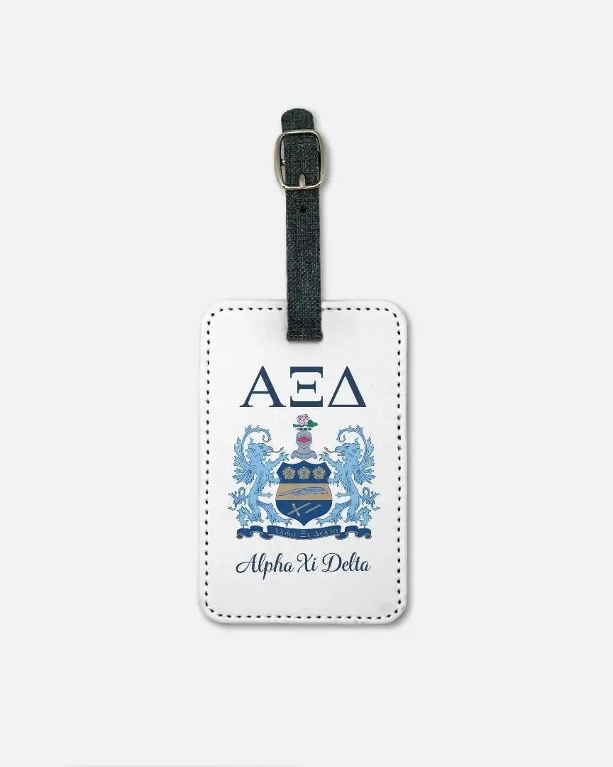 Alpha Xi Delta (Set of 2) Luggage Tag - Crest Luggage Tags