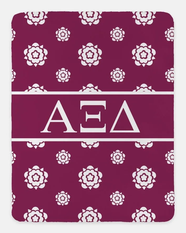 Alpha Xi Delta Blanket XL 60x80 - Tudor Rose | AXiD Gifts & Decor