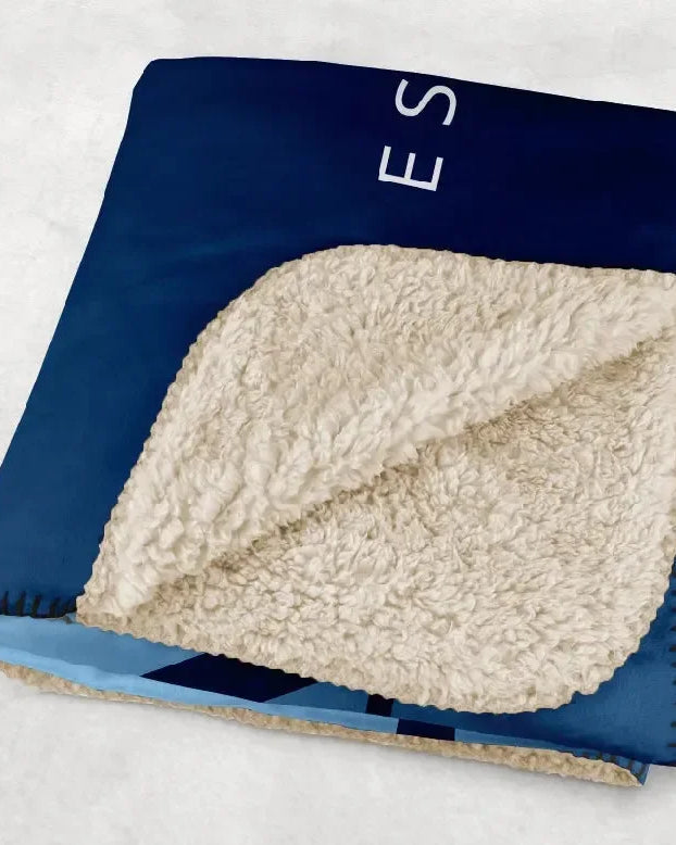 Alpha Xi Delta XL 60x80 Sherpa Throw Blanket - Blue Gradient Throw Blankets