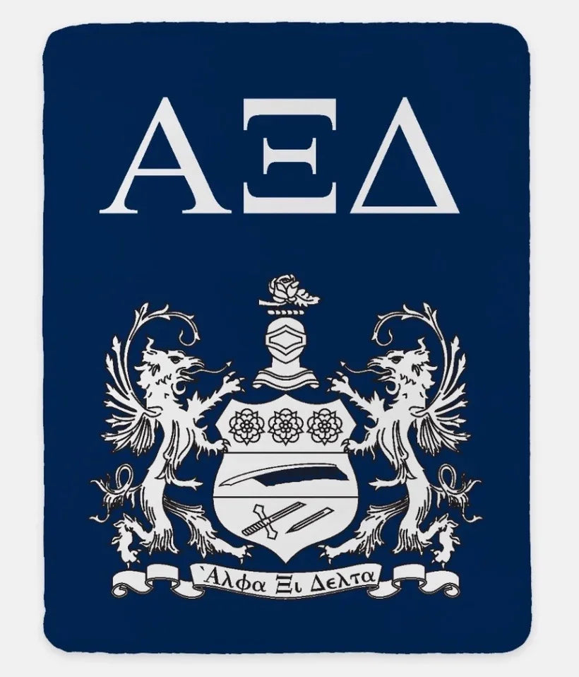 Alpha Xi Delta XL 60x80 Sherpa Throw Blanket Crest