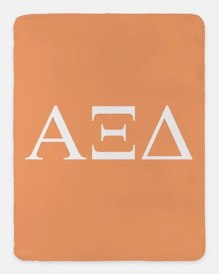 Alpha Xi Delta XL 60x80 Sherpa Throw Blanket - Greek Letters | AXiD