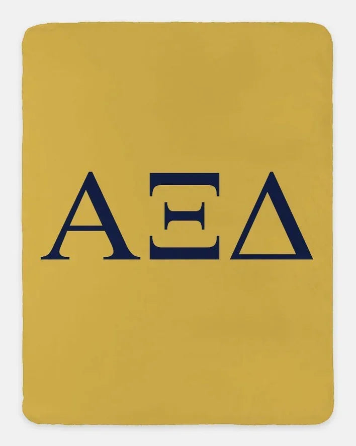Alpha Xi Delta XL 60x80 Sherpa Throw Blanket - Greek Letters | AXiD