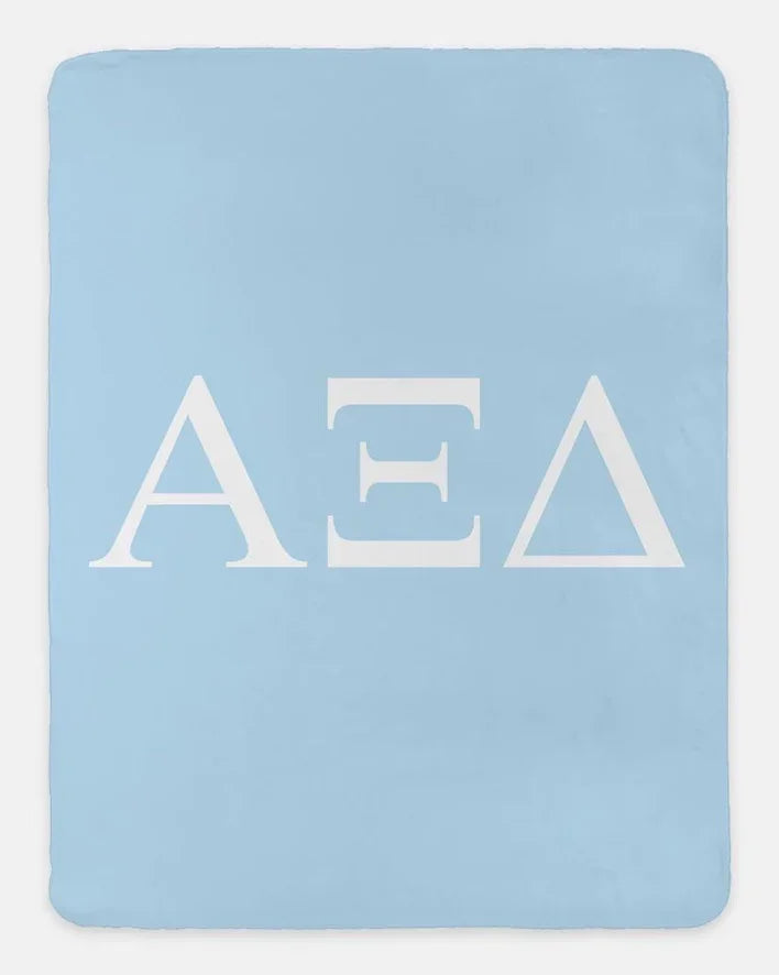 Alpha Xi Delta XL 60x80 Sherpa Throw Blanket - Greek Letters | AXiD
