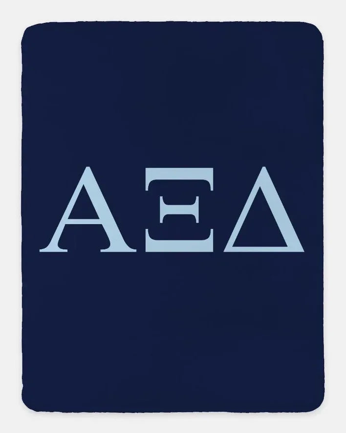 Alpha Xi Delta XL 60x80 Sherpa Throw Blanket - Greek Letters | AXiD