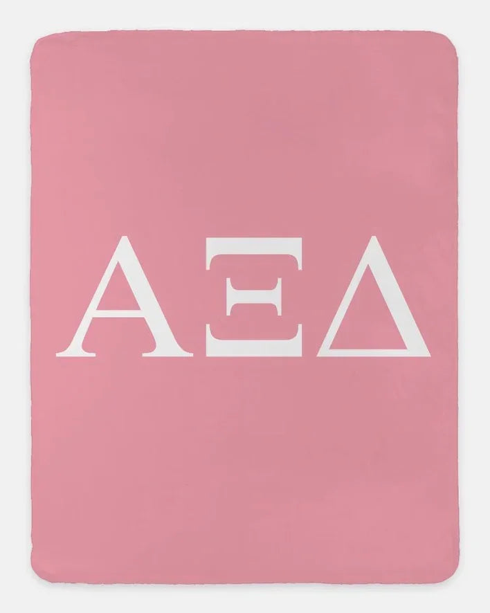 Alpha Xi Delta XL 60x80 Sherpa Throw Blanket - Greek Letters | AXiD