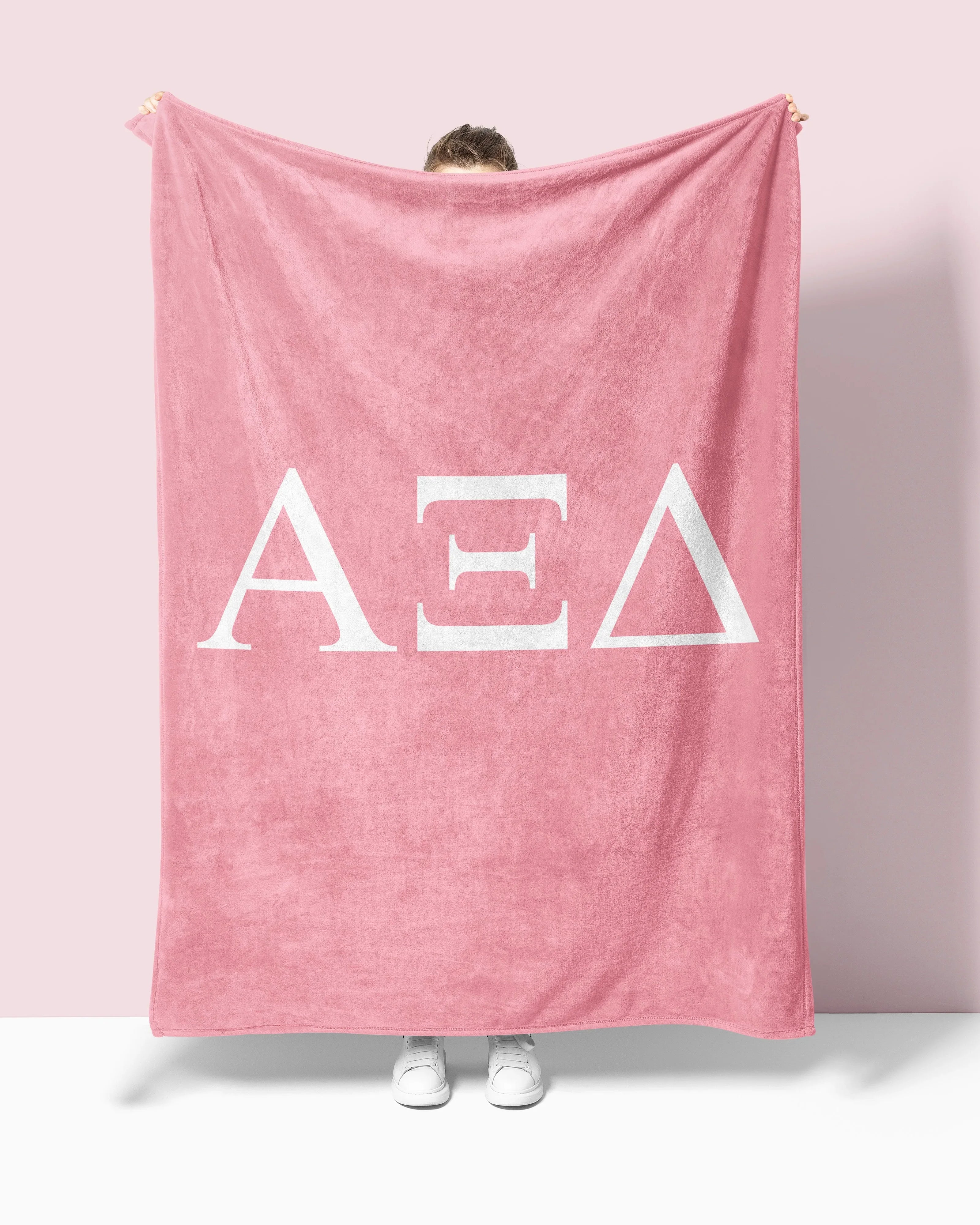 Alpha Xi Delta XL 60x80 Sherpa Throw Blanket - Greek Letters | AXiD