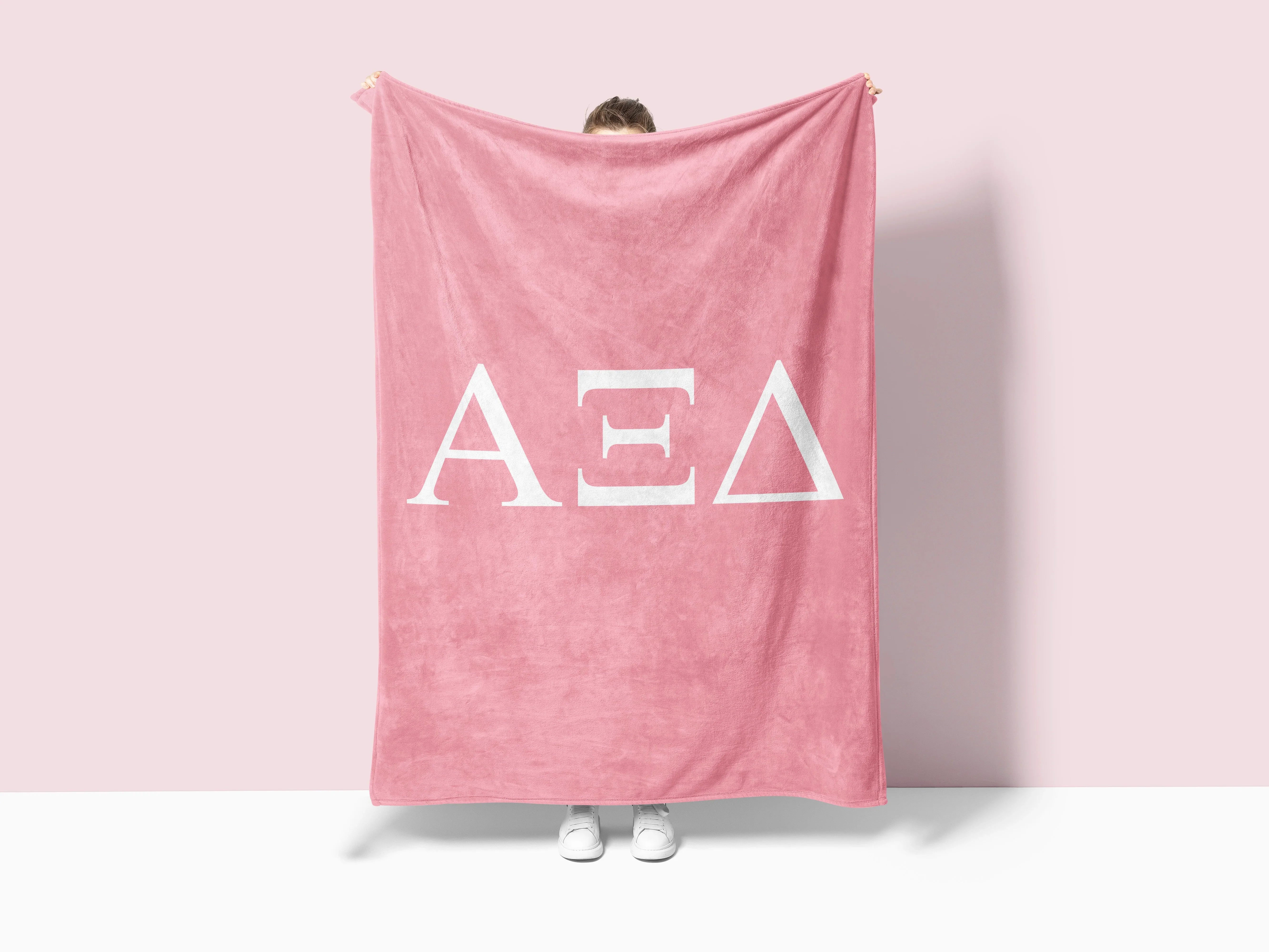 Alpha Xi Delta XL 60x80 Sherpa Throw Blanket - Greek Letters | AXiD