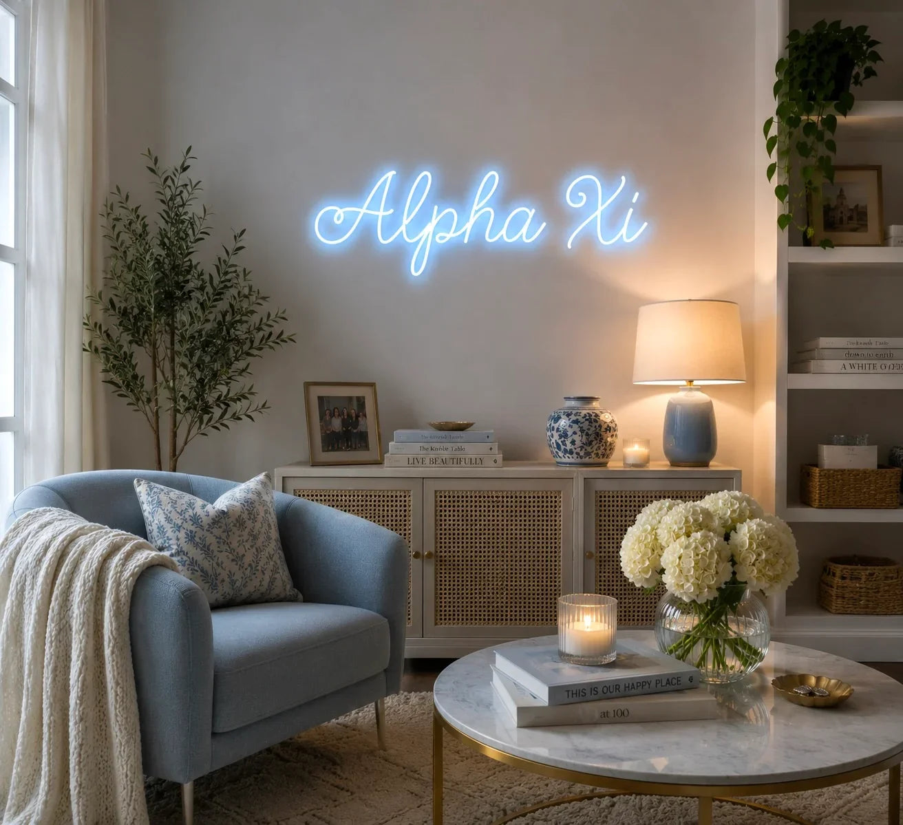 Alpha Xi Script LED Neon Sign. -Campus Greek Fit