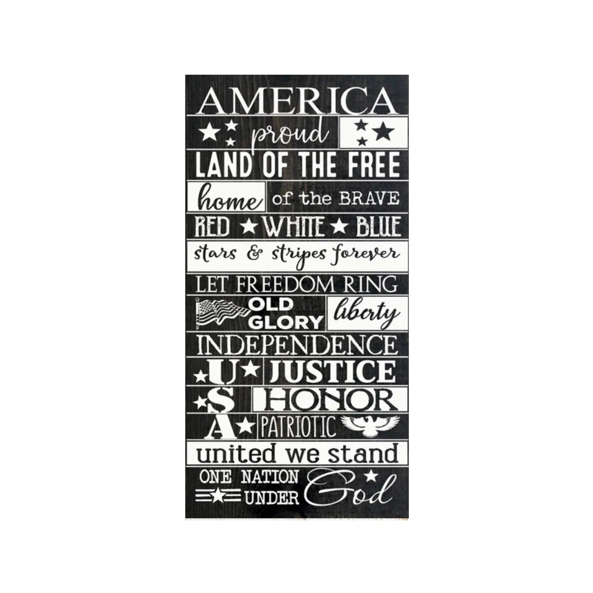 Subway Style America Large Wood Sign - 9"x18" Wall Art & Signs